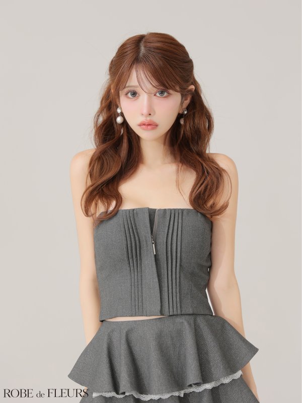 グレー　モデル：まりん　身長：164cm　着用サイズ：Sサイズ