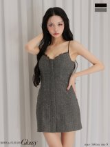 XSサイズあり【Glossy/グロッシー】ビジュー/ キャミ/ タイト/ ミニドレス/ キャバドレス[OF08]