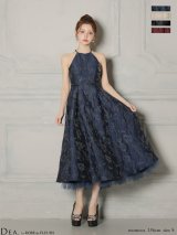 【予約商品/12月中旬発送予定】XS-Lサイズあり【DEA./ディア】ラメ/ ジャガード/ アメスリ/ フレア/ ミディアムドレス/ キャバドレス long[OF08]