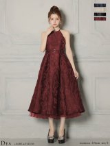 【予約商品/12月中旬発送予定】XS-Lサイズあり【DEA./ディア】ラメ/ ジャガード/ アメスリ/ フレア/ ミディアムドレス/ キャバドレス long[OF08]