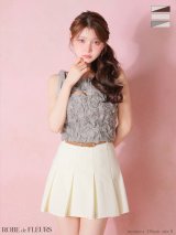 XSサイズあり【ROBE de FLEURS/ローブドフルール】フラワーレース/ リボン/ フレア/ セットアップ/ ミニドレス/ キャバドレス[OF08]