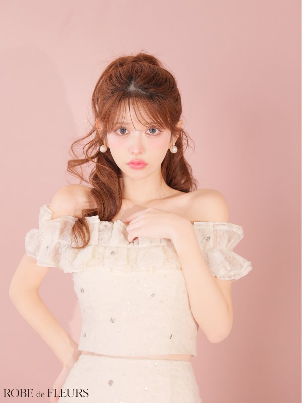 アイボリー　モデル：まりん　身長：164cm　着用サイズ：Sサイズ