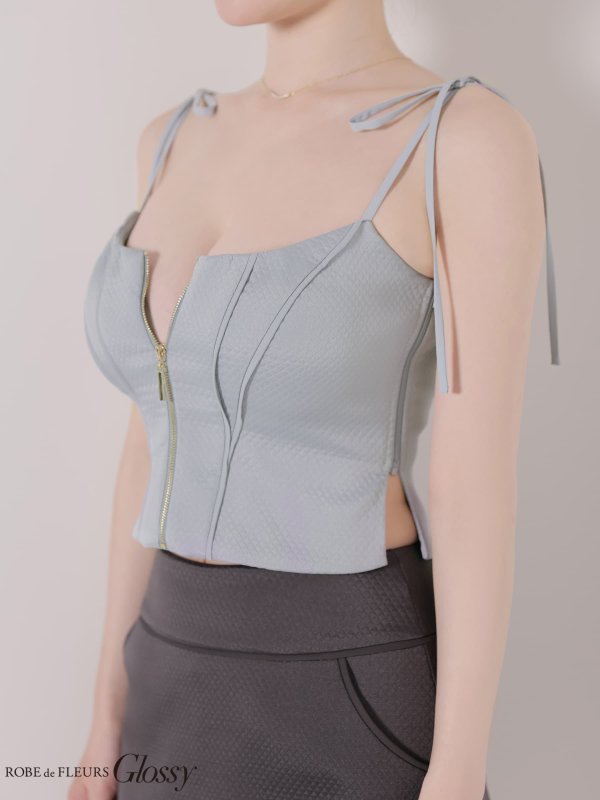 ブルーxグレー　モデル：ゆめ　身長：160cm　着用サイズ：Sサイズ