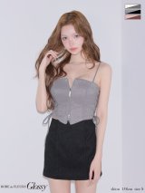 【予約商品/3月上旬発送予定】XSサイズあり【Glossy/グロッシー】サイドレースアップ/ バイカラー/ ツーピース/ ミニドレス/ キャバドレス[OF08]