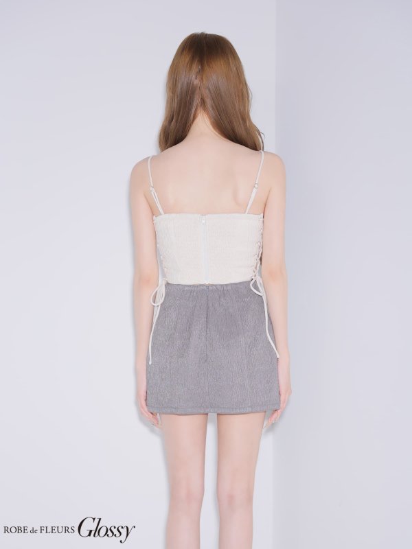 アイボリーxグレー しおん　身長：158cm　着用サイズ：Sサイズ