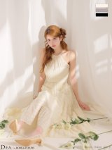 【予約商品/4月中旬発送予定】XSサイズあり【DEA./ディア】ホルター/ チェック/ バックカット/ シフォン/ ワンピース/ ミディアムドレス/ キャバドレス[OF08]