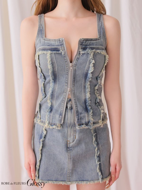 ブルー　モデル：しおん　身長：158cm　着用サイズ：Sサイズ