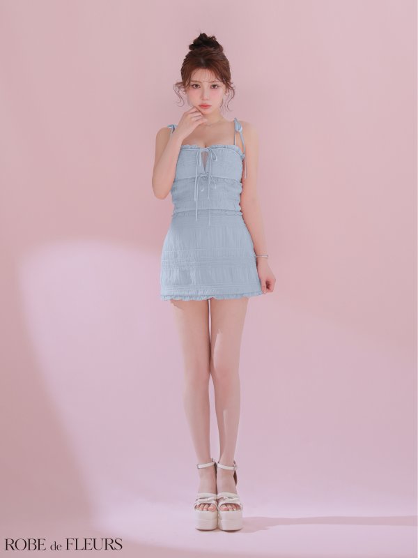 ブルー　モデル：いおり　身長：161cm　着用サイズ：Sサイズ