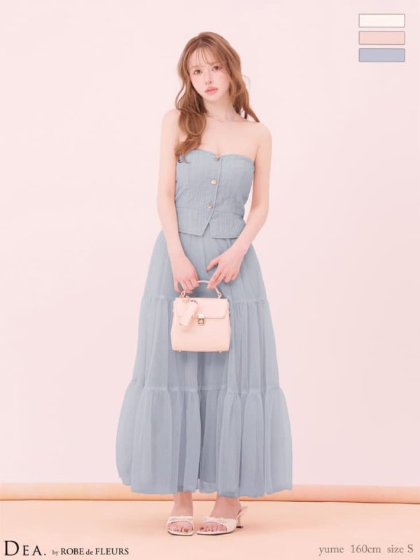 ブルー　モデル：ゆめ　身長：160cm　着用サイズ：Sサイズ