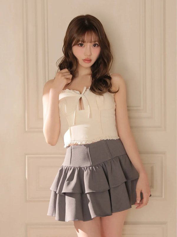 アイボリーxグレー　モデル：いおり　身長：161cm　着用サイズ：Sサイズ