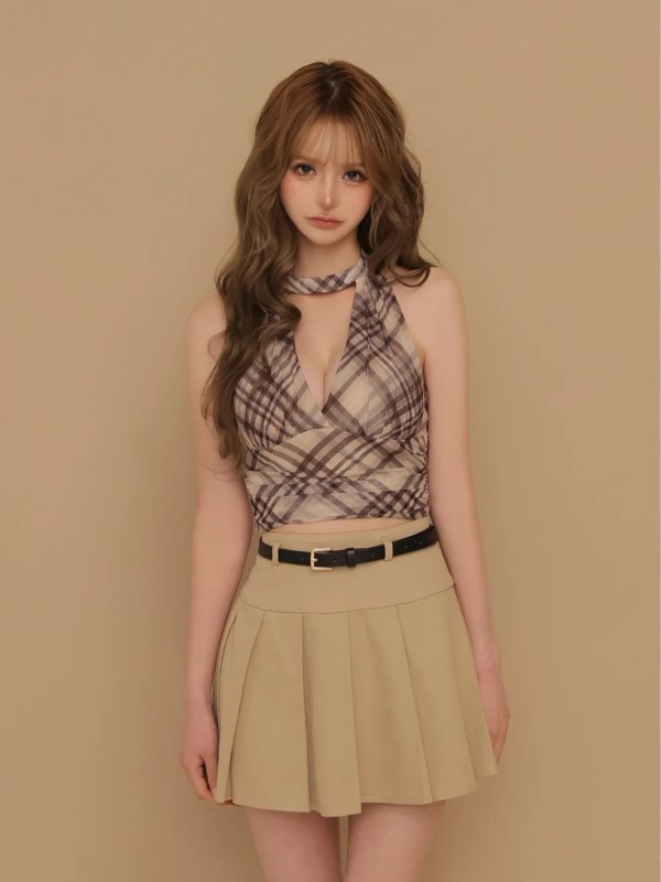 キャメルxベージュ　モデル：咲希　身長：164cm　着用サイズ：Sサイズ