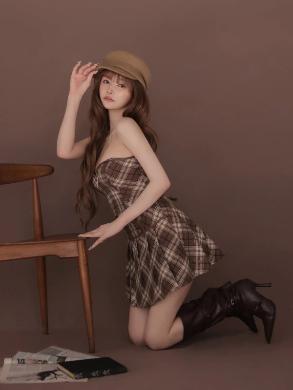 ブラウン　モデル：まみ　身長：161cm　着用サイズ：Sサイズ