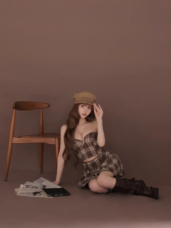 ブラウン　モデル：まみ　身長：161cm　着用サイズ：Sサイズ