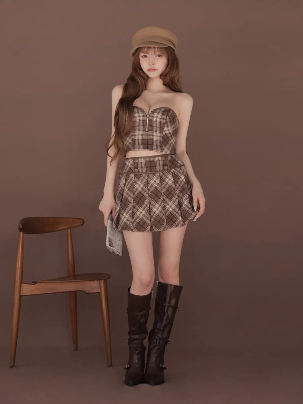 ブラウン　モデル：まみ　身長：161cm　着用サイズ：Sサイズ