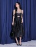 画像13: XSサイズあり【ROBE de FLEURS/ローブドフルール】サテン/ ビジュー/ フレア/ ミディアムドレス/ キャバドレス[OF2]