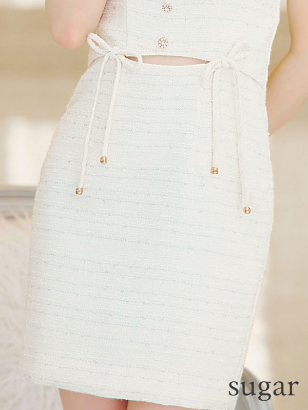 画像19: XSサイズあり【IRMA/イルマ】ツイード/ リボン/ キャミソール/ カットアウト/ タイト/ ミニドレス/ キャバドレス【HC02】