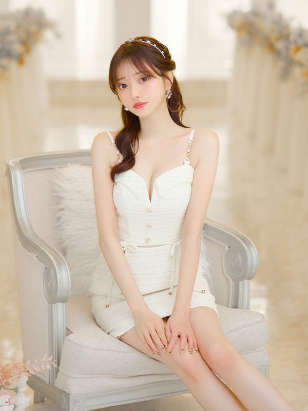 画像13: XSサイズあり【IRMA/イルマ】ツイード/ リボン/ キャミソール/ カットアウト/ タイト/ ミニドレス/ キャバドレス【HC02】