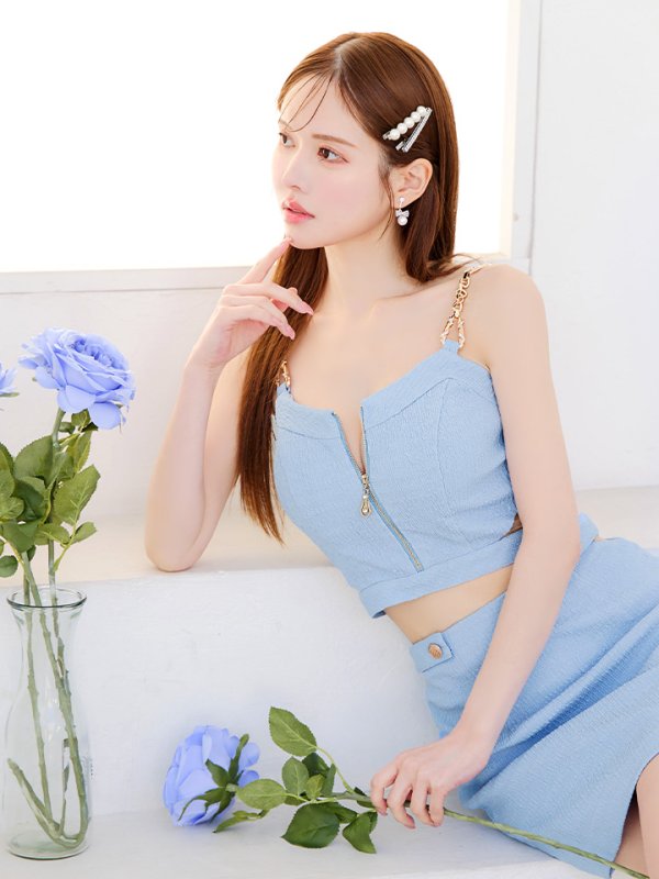 ブルー モデル:ゆめ 身長:160cm 着用サイズ:Sサイズ