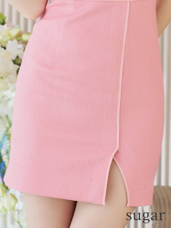 画像11: sugarオリジナルカラー・Lサイズあり【IRMA/イルマ】襟付き/ パフスリーブ/ 半袖/ 袖あり/ ワンカラー/ ボタン/ タイト/ ミニドレス/ キャバドレス【HC02】