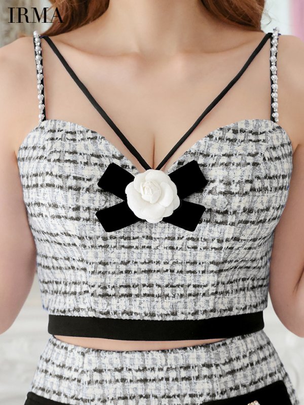 画像14: sugarオリジナルカラー・XSサイズあり【IRMA/イルマ】コサージュ付き/ パール/ キャミソール/ 台形スカート/ セットアップ/ ミニドレス/ キャバドレス【HC02】