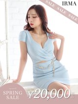 【決算SALE開催中！! 】sugarオリジナルカラー・XSサイズあり【IRMA/イルマ】チェーン付き/ クロスデザイン/ 半袖/ 袖あり/ タイト/ ミニドレス/ キャバドレス[HC02]