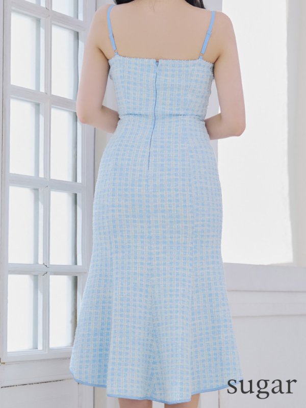 画像13: XSサイズあり【IRMA/イルマ】マーメイド/ チェックツイード/ キャミソール/ テールカット/ ニット/ ワンピース/ ミニドレス/ キャバドレス[OF2A]