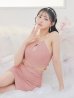 ピンクベージュ モデル：カルア　身長：156cm:Sサイズ