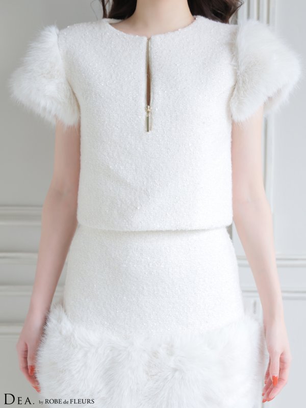 アイボリー　モデル：羽澄まり　身長：166cm　着用サイズ：Sサイズ