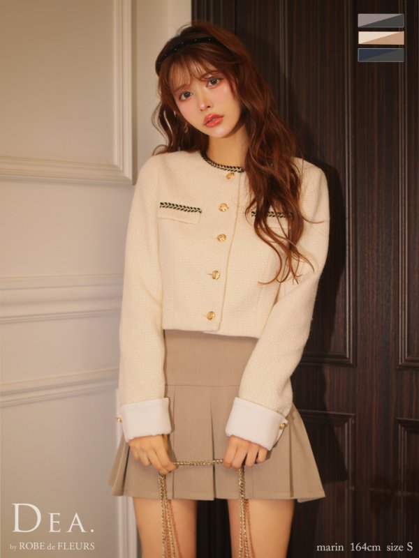 アイボリーxベージュ モデル：まりん　身長：164cm　着用サイズ：Sサイズ