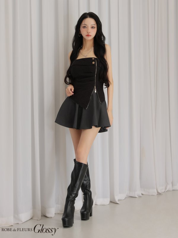 ブラックxグレー モデル：まおちゃる　身長：158cm　着用サイズ：Sサイズ