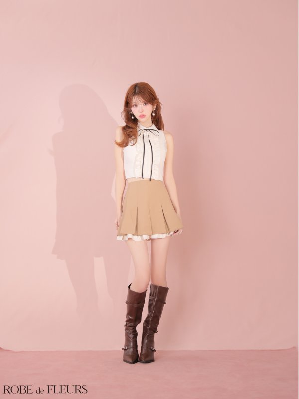 アイボリー×ベージュ　モデル：まりん　身長：164cm　着用サイズ：Sサイズ