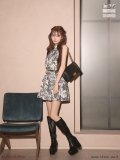 XSサイズあり【DEA./ディア】belle bloom mini dress/ ベルト付き/トワルドジュイ/ プリント/ ハイネック/ フレア/ ミニドレス/ キャバドレス[OF08]