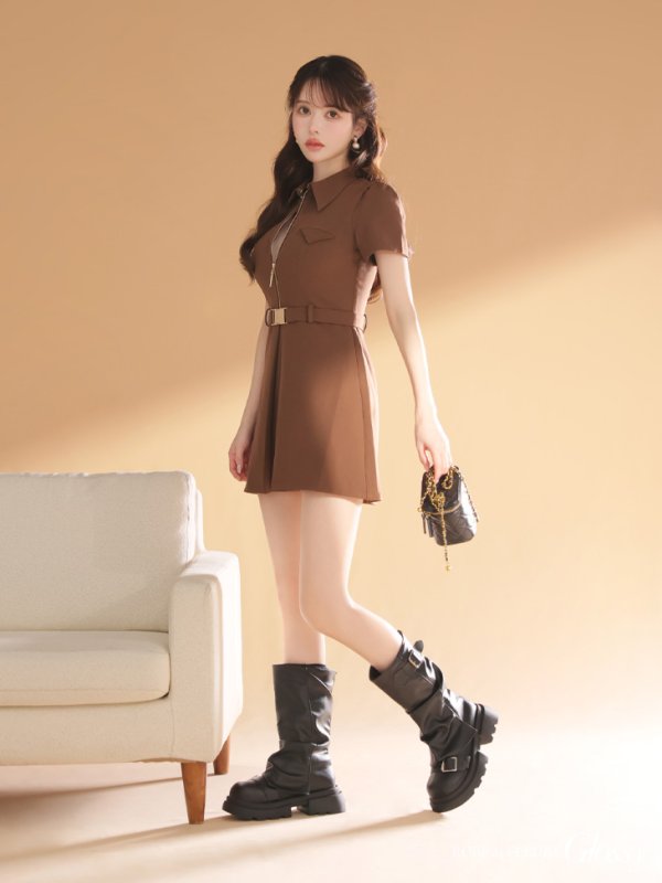 ブラウン モデル：ゆめ　身長：160cm　着用サイズ：Sサイズ