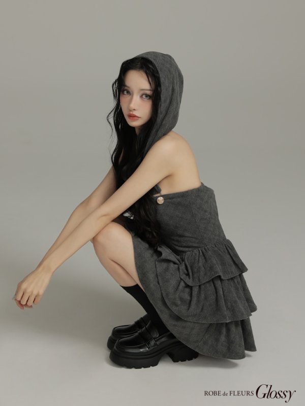 グレー モデル：まおちゃる　身長：158cm　着用サイズ：Sサイズ