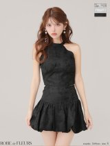【予約商品/11月下旬発送予定】XSサイズあり【ROBE de FLEURS/ローブドフルール】ジャガード/ ホルターネック/ フレア/ ミニドレス/ キャバドレス[OF08]