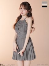 【予約商品/12月下旬発送予定】XSサイズあり【DEA./ディア】バストジップ/ プリーツ/ バックオープン/ フレア/ ミニドレス/ キャバドレス[OF08]