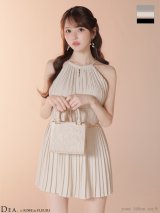 【予約商品/12月下旬発送予定】XSサイズあり【DEA./ディア】バストジップ/ プリーツ/ バックオープン/ フレア/ ミニドレス/ キャバドレス[OF08]