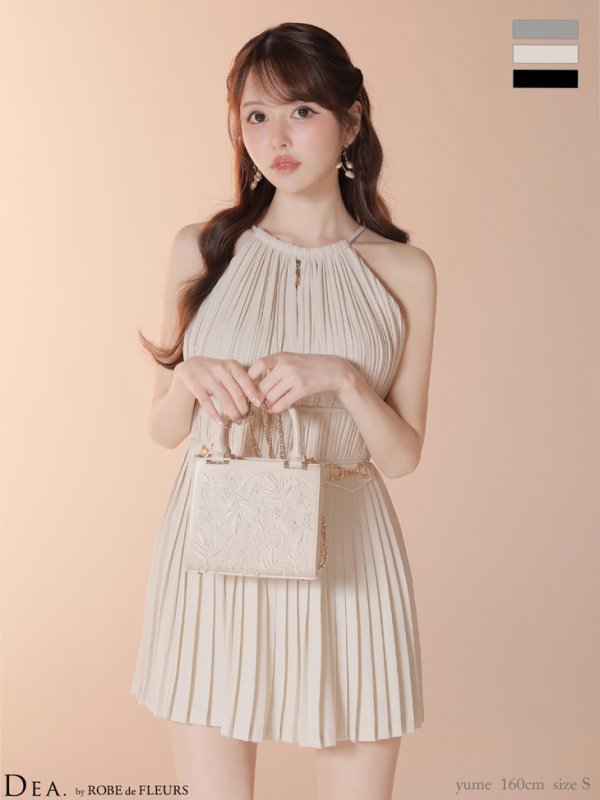 画像5: 【予約商品/12月下旬発送予定】XSサイズあり【DEA./ディア】バストジップ/ プリーツ/ バックオープン/ フレア/ ミニドレス/ キャバドレス[OF08]