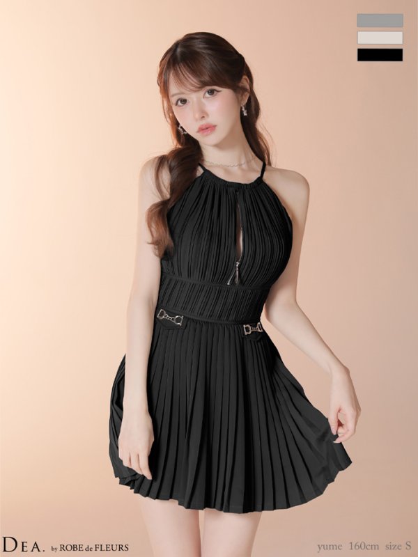 画像9: 【予約商品/12月下旬発送予定】XSサイズあり【DEA./ディア】バストジップ/ プリーツ/ バックオープン/ フレア/ ミニドレス/ キャバドレス[OF08]