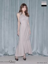 XSサイズあり【Glossy/グロッシー】サテン/ ギャザー/ マーメイド/  セットアップ / ノースリーブ/ ロングドレス/ キャバドレスlong[OF08]