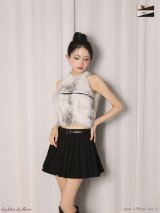 【予約商品/11月下旬発送予定】XSサイズあり【Glossy/グロッシー】mode fur belted setup dress/ モード/ ファー/ ベルテッド/ セットアップ/ ミニドレス/ キャバドレス[OF08]