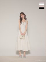 Lサイズあり【DEA./ディア】charmer jacquard back ribbon long dress/ カメリアジャガード/ バックリボン/ ロングドレス/ キャバドレス long[OF08]