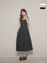 Lサイズあり【DEA./ディア】charmer jacquard back ribbon long dress/ カメリアジャガード/ バックリボン/ ロングドレス/ キャバドレス long[OF08]