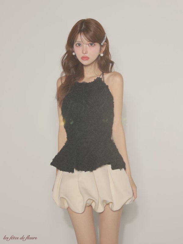 ブラック×アイボリー　モデル：まりん　身長：164cm　着用サイズ：Sサイズ