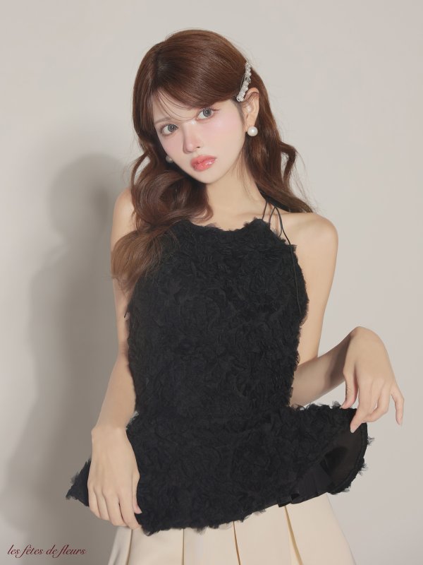 ブラック×アイボリー　モデル：まりん　身長：164cm　着用サイズ：Sサイズ