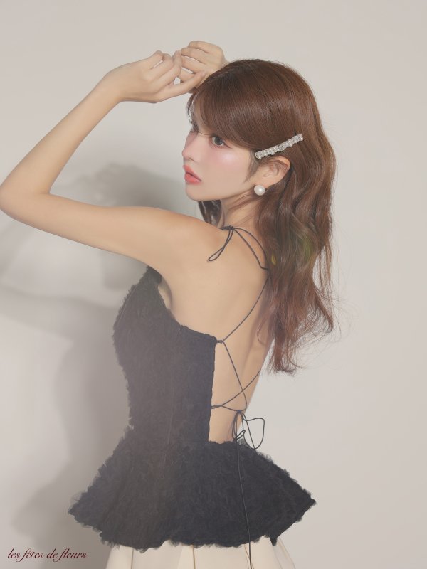 ブラック×アイボリー　モデル：まりん　身長：164cm　着用サイズ：Sサイズ