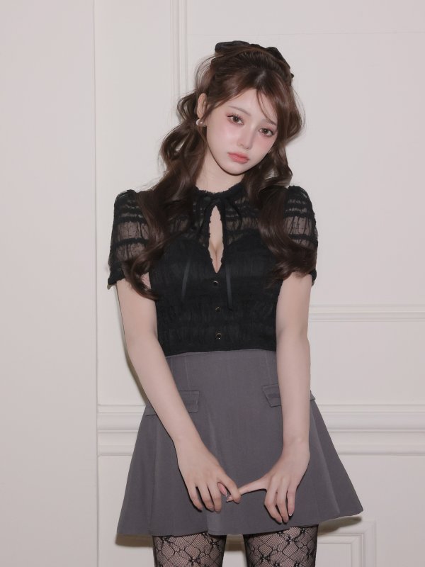 ブラックxグレー　モデル：まりん　身長：164cm　着用サイズ：Sサイズ