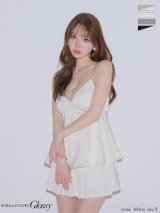 【予約商品/1月下旬発送予定】XSサイズあり【Glossy/グロッシー】チェーン/ サテン/ キャミソール/ セットアップ/ フレア/ ミニドレス/ キャバドレス[OF08]