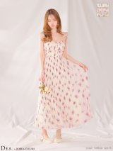 【予約商品/4月下旬発送予定】Lサイズあり【DEA./ディア】プリーツ/ フラワー/ シフォン/ フレア/ ワンピース/ ミディアムドレス/ キャバドレス[OF08]