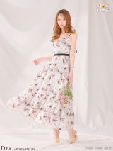 【予約商品/3月中旬発送予定】Lサイズあり【DEA./ディア】ウォーターカラー/ フラワー/ ドレープ/ フレア/ ワンピース/ ミディアムドレス/ キャバドレス[OF08]